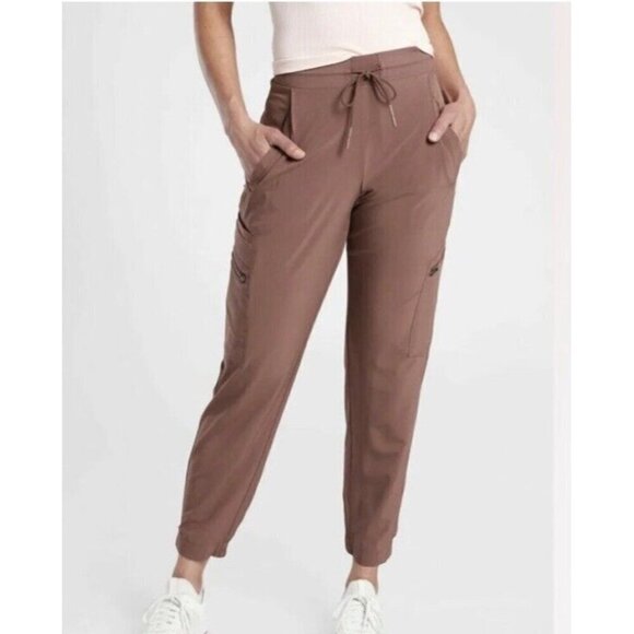 Athleta Women's Sz 2 Venture Joggers in "Hero" Dusty Brown - Picture 1 of 11
